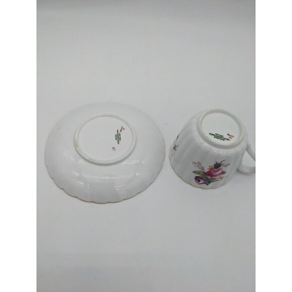 Vintage Spode Copeland's Y5775 Flat Cup & Saucer Set floral ribbon  2 1/2 in - Picture 7 of 8